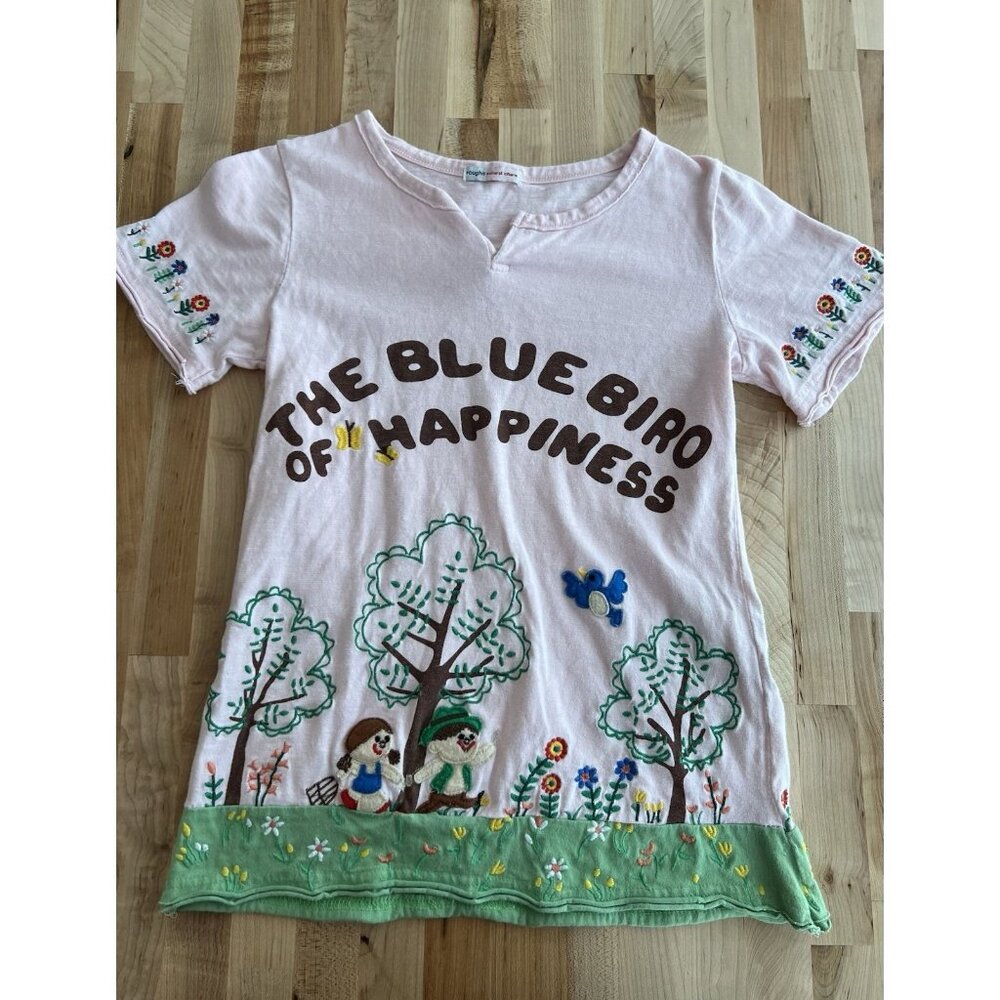 Rough Natural Charm (Japan) Women's Embroidered Applique T-shirt Size S